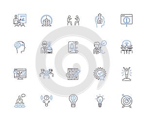 Business idea outline icons collection. Entrepreneurial, Innovation, Investment, Strategy, Resourceful, Starting, Profit