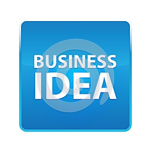Business Idea shiny blue square button