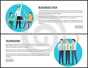 Business Idea and Team Work Promotionl Web Pages