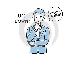 Business illustration Money up down man