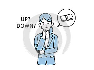 Business illustration Money up down Woman