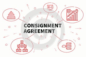 Business illustration showing the concept of consignment agreement