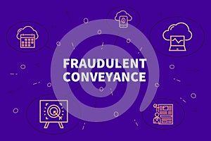 Business illustration showing the concept of fraudulent conveyance photo