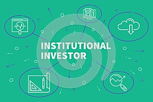Business illustration showing the concept of institutional investor