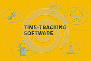 Business illustration showing the concept of time-tracking software