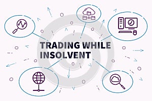 Business illustration showing the concept of trading while insolvent