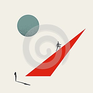 Business inequality and gender gap vector concept. Symbol of discrimination, unequal opportunity. Minimal illustration
