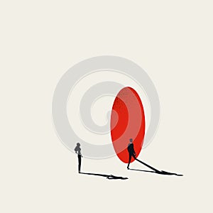 Business inequality and unequal opportunities vector concept. Symbol of unfair career choices. Minimal illustration. photo
