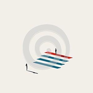 Business inequality vector concept. Symbol of unfair discrimination at work, corporate career. Minimal illustration.