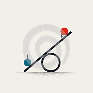 Business inequality vector concept. Symbol of unfair practice, imbalance. Minimal illustration.