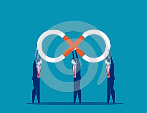 Business infinite cooperation. Concept Business vector illustration, Teamwork, Partnership