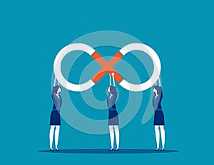 Business infinite cooperation. Concept Business vector illustration, Teamwork, Partnership