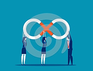 Business infinite cooperation. Concept Business vector illustration, Teamwork, Partnership