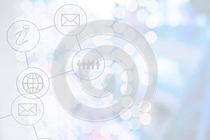 Business info graphic with blur background