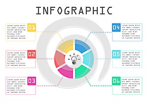 Business info graphic, circle chart, step by step, way to success