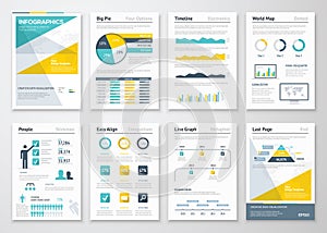 Business info graphics vector elements for corporate brochures