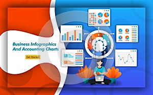 Business infographic and Accounting Chart Design packages, for the purposes of accounting, bookkeeping and accountant companies. f