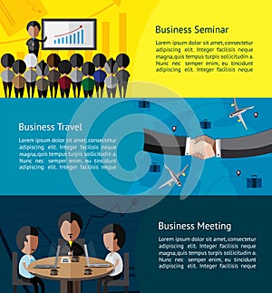 Business infographic activities banner of businessman