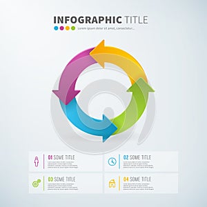 Business infographic circle arrow chart time laps