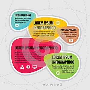 Business infographic concept - creative scheme from abstract shapes.