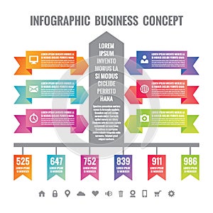 Business infographic concept layuot. Origami vector banners - Infographic template.