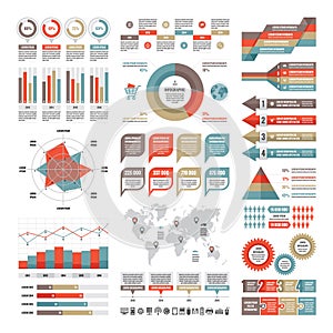 Business infographic concept - vector set of infographic elements in flat design