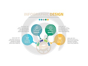 Business infographic concept - vector set of infographic elements in flat design style for presentation