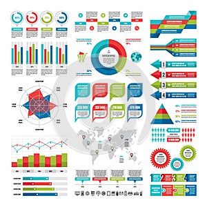 Business infographic concept - vector set of infographic elements in flat design style for presentation, booklet, website etc.