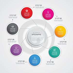 Business data visualization. Process chart. Abstract elements of graph, diagram with steps, options, parts or processes