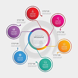 Business data visualization. Process chart. Abstract elements of graph, diagram with steps, options, parts or processes