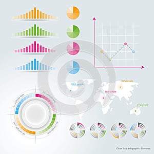 Business Infographic design elements on the grey
