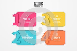 business infographic design with numbers vector illustration