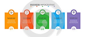 Business  infographic design template with 5 options or steps