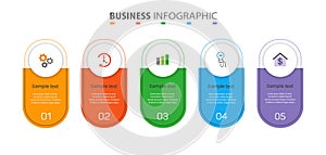 Business  infographic design template with 5 options or steps