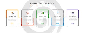 Business  infographic design template with 5 options or steps