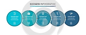 Business  infographic design template with 5 options or steps