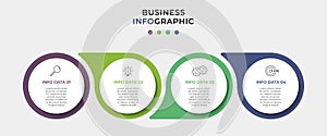 Business Infographic design template Vector with icons and 4 options or steps