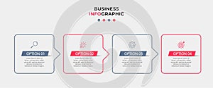 Business Infographic design template Vector with icons and 4 options or steps