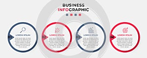 Business Infographic design template Vector with icons and 4 options or steps