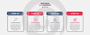 Business Infographic design template Vector with icons and 4 options or steps