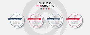 Business Infographic design template Vector with icons and 4 options or steps