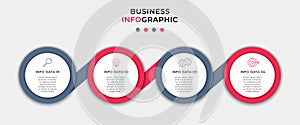 Business Infographic design template Vector with icons and 4 options or steps