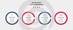 Business Infographic design template Vector with icons and 4 options or steps