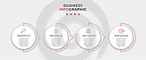 Business Infographic design template Vector with icons and 4 options or steps