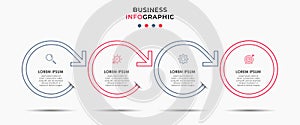 Business Infographic design template Vector with icons and 4 options or steps