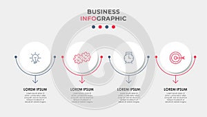 Business Infographic design template Vector with icons and 4 options or steps