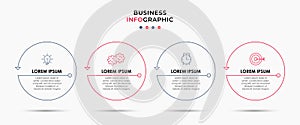 Business Infographic design template Vector with icons and 4 options or steps
