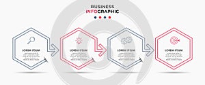 Business Infographic design template Vector with icons and 4 options or steps