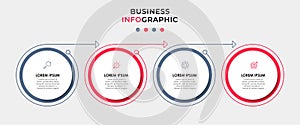 Business Infographic design template Vector with icons and 4 options or steps