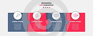 Business Infographic design template Vector with icons and 4 options or steps